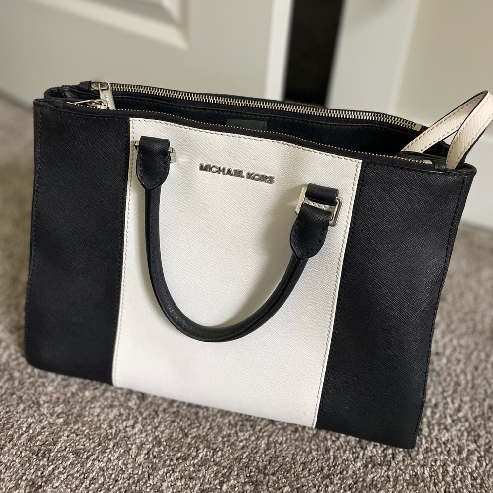 Michael Kors Black and White Tote Bag